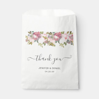 Summer Garden Watercolor Floral Wedding Favour Bag
