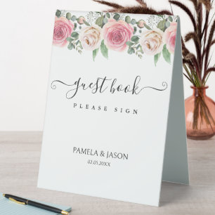 Summer Garden Watercolor Floral Wedding guestbook 