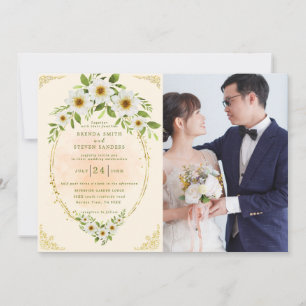 Summer Garden Watercolor Floral Wedding Invitation