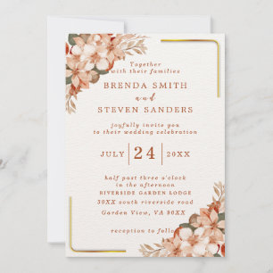 Summer Garden Watercolor Floral Wedding Invitation
