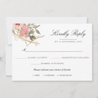 Summer Garden Watercolor Floral Wedding Invitation