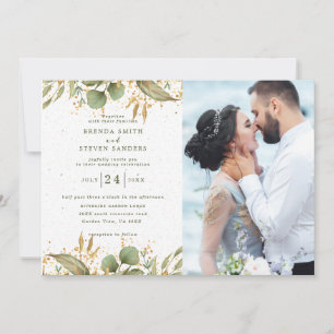 Summer Garden Watercolor Floral Wedding Invitation