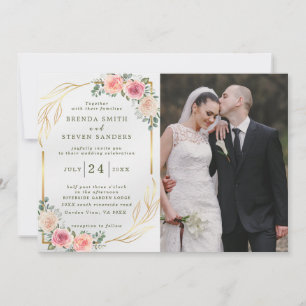 Summer Garden Watercolor Floral Wedding Invitation