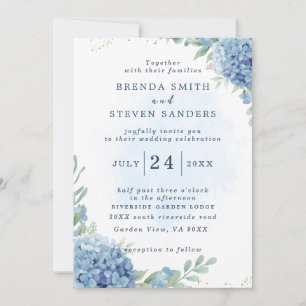 Summer Garden Watercolor Floral Wedding Invitation