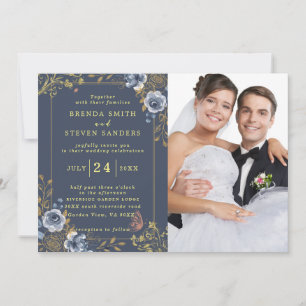 Summer Garden Watercolor Floral Wedding Invitation