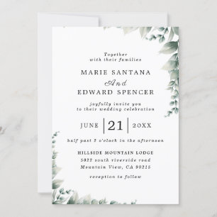 Summer Garden Watercolor Floral Wedding Invitation