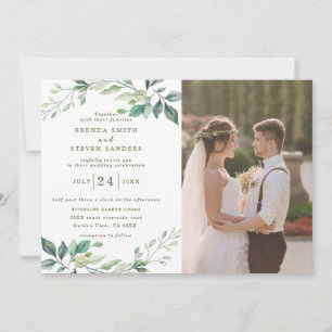 Summer Garden Watercolor Floral Wedding Invitation