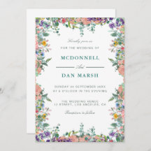 Summer Garden Watercolor Floral Wedding