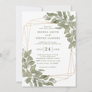 Summer Garden Watercolor Floral Wedding Invitation