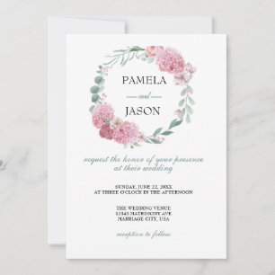 Summer Garden Watercolor Floral wedding Invitation