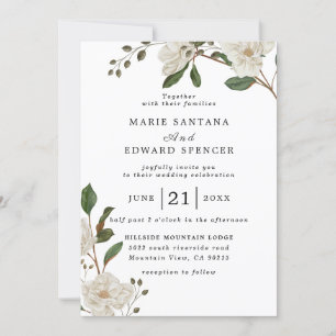 Summer Garden Watercolor Floral Wedding Invitation