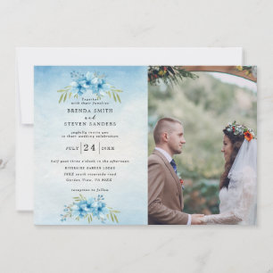 Summer Garden Watercolor Floral Wedding Invitation