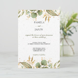 Summer Garden Watercolor Floral wedding Invitation