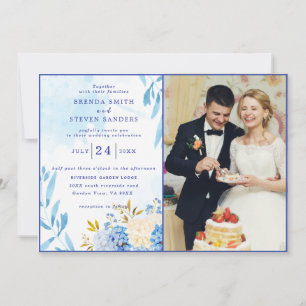 Summer Garden Watercolor Floral Wedding Invitation