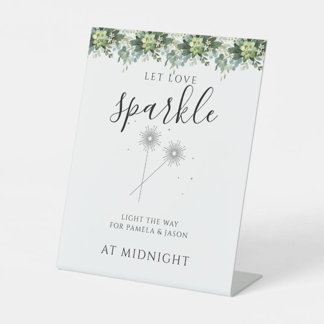 Summer Garden Watercolor Floral Wedding Pedestal Sign (Front)