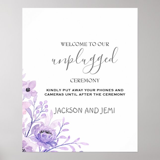 Summer Garden Watercolor Floral Wedding Poster (Front)