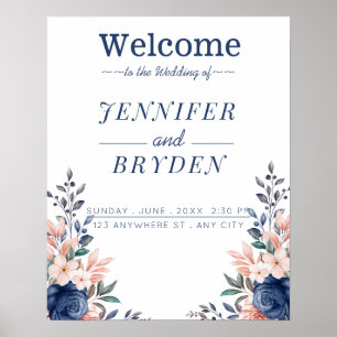 Summer Garden Watercolor Floral Wedding Poster