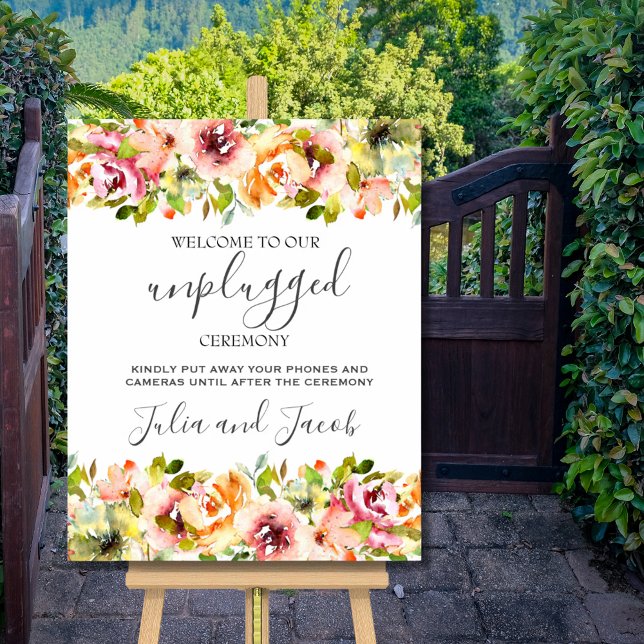 Summer Garden Watercolor Floral Wedding Poster (Summer Garden Watercolor Floral Wedding Poster)