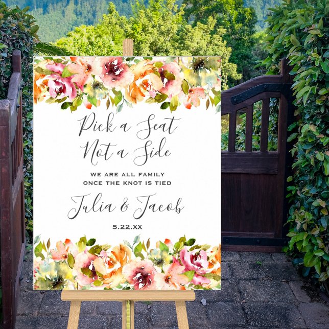Summer Garden Watercolor Floral Wedding Poster (Summer Garden Watercolor Floral Wedding Poster)