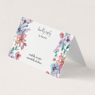Summer Garden   Watercolor Floral Wedding RSVP