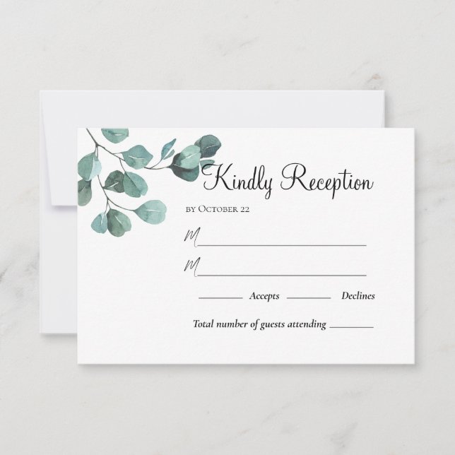 Summer Garden Watercolor Floral Wedding RSVP Card (Front)