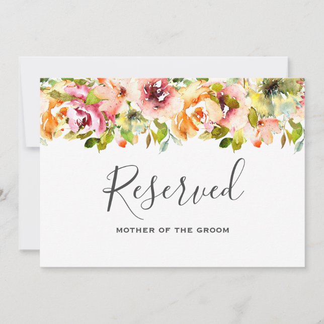 Summer Garden Watercolour Floral Wedding Invitation (Front)