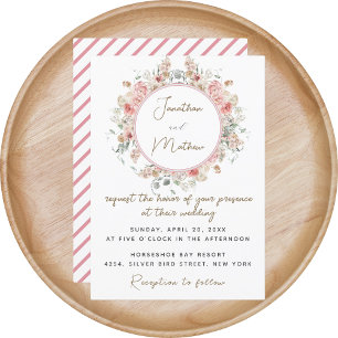 Summer Garden Watercolour Floral Wedding Invitation