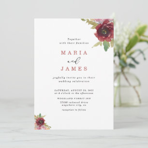 Summer Garden Watercolour Floral Wedding Invitation