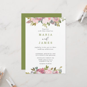 Summer Garden Watercolour Floral Wedding Invitation