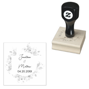 Summer Garden Watercolour Floral Wedding Rubber Stamp