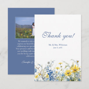 Summer Garden Wedding Photo Thank You Card