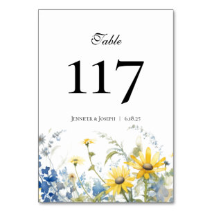 Summer Garden Wedding Table Number