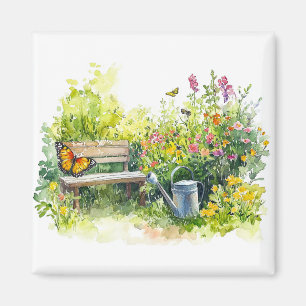 Summer Garden with Butterflies Magnet