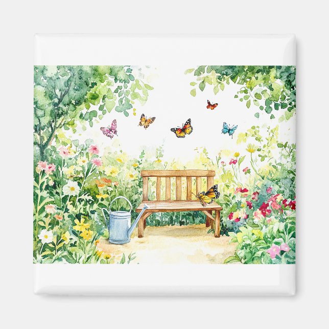Summer Garden with Butterflies Magnet (Front)
