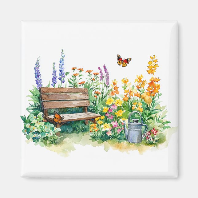 Summer Garden with Butterflies Magnet (Front)