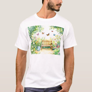 Summer Garden with Butterflies T-Shirt