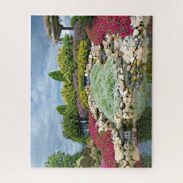 summer garden with waterfalls jigsaw puzzle (Vertical)