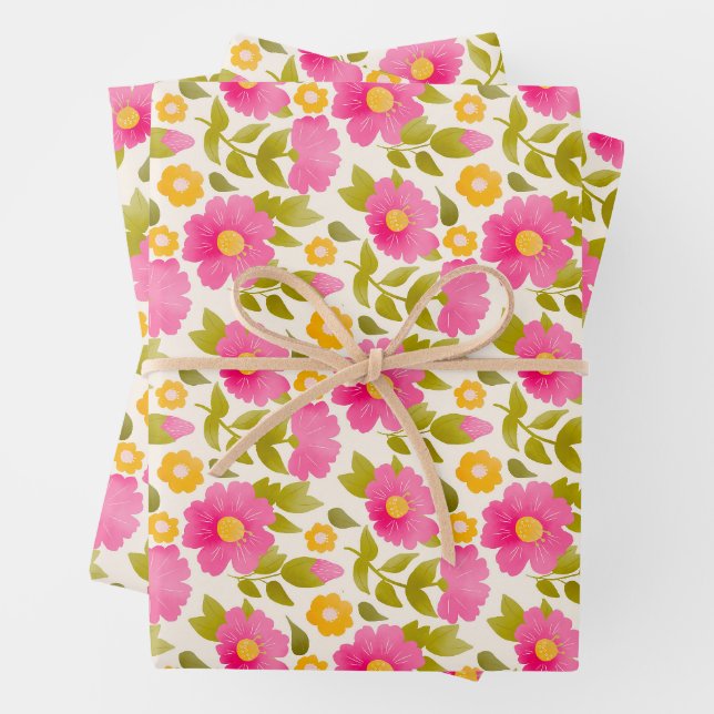 Summer garden wrapping paper sheet (In situ)