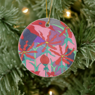 Summer Gardens at Night Ceramic Ornament