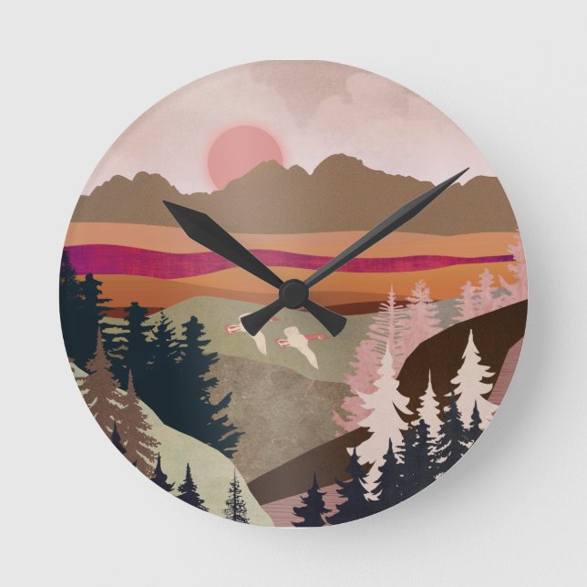 Summer Geese Round Clock (Front)