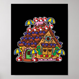 Summer Gingerbread House Christmas In July Poster