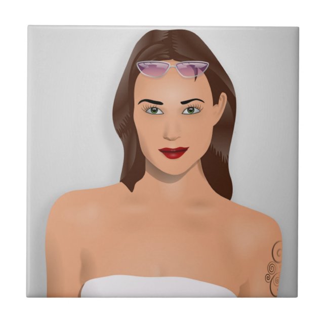 SUMMER GIRL CERAMIC TILE (Front)