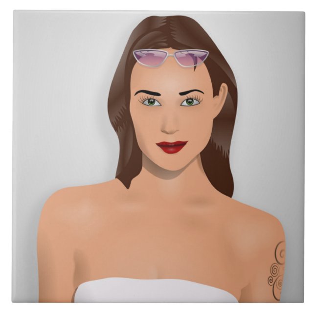 SUMMER GIRL CERAMIC TILE (Front)