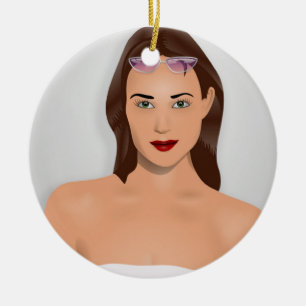 SUMMER GIRL CERAMIC TREE DECORATION