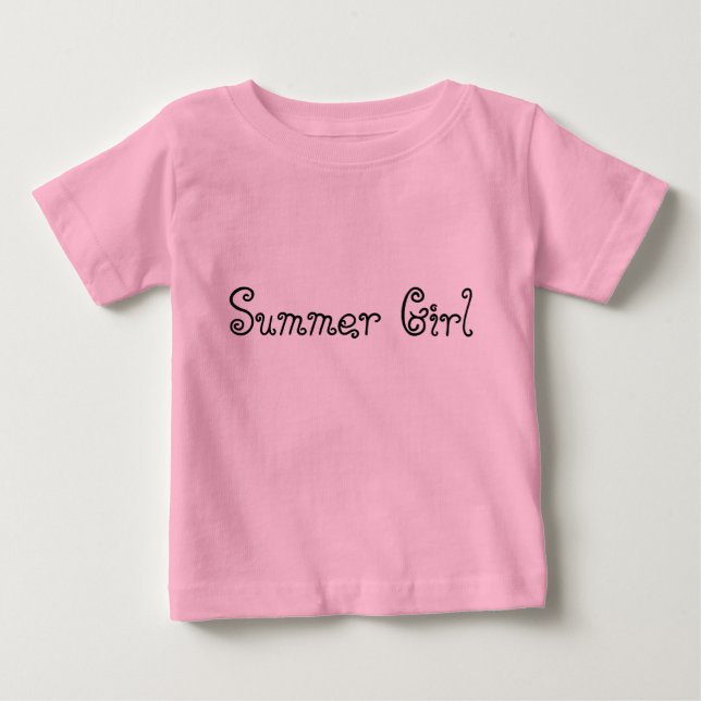 Summer Girl Typography Baby Tutu Bodysuit Pink (Front)