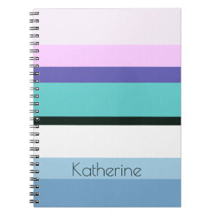 Summer girly mermaid inspired stripe colourful notebook