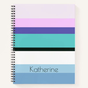 Summer girly mermaid inspired stripe colourful notebook