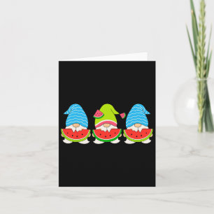 Summer Gnome Eating A Watermelon Gnomes Christmas Card