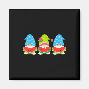 Summer Gnome Eating A Watermelon Gnomes Christmas Magnet