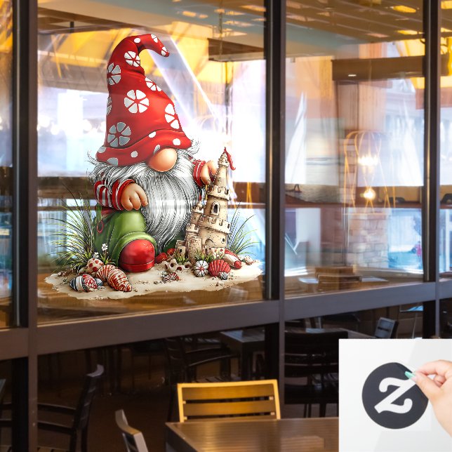 Summer Gnome Window Cling (Restaurant Window)